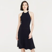 Load image into Gallery viewer, Racerback Halter Dress w/ Scallop Edges by Autumn Cashmere. Women&#39;s Halter Dress in Blue