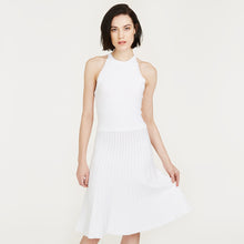 Load image into Gallery viewer, Racerback Halter Dress w/ Scallop Edges by Autumn Cashmere. Women&#39;s Halter Dress in White