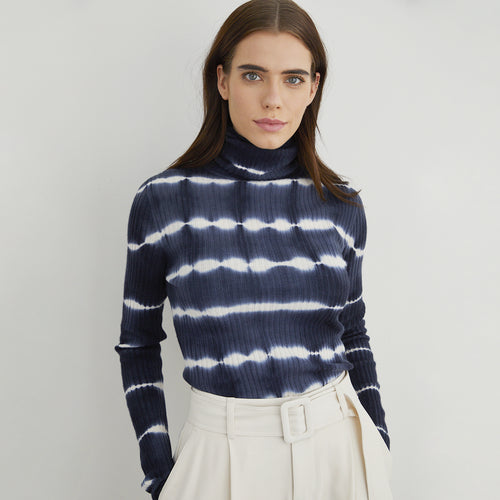 Tie Dye Ribbed Turtleneck