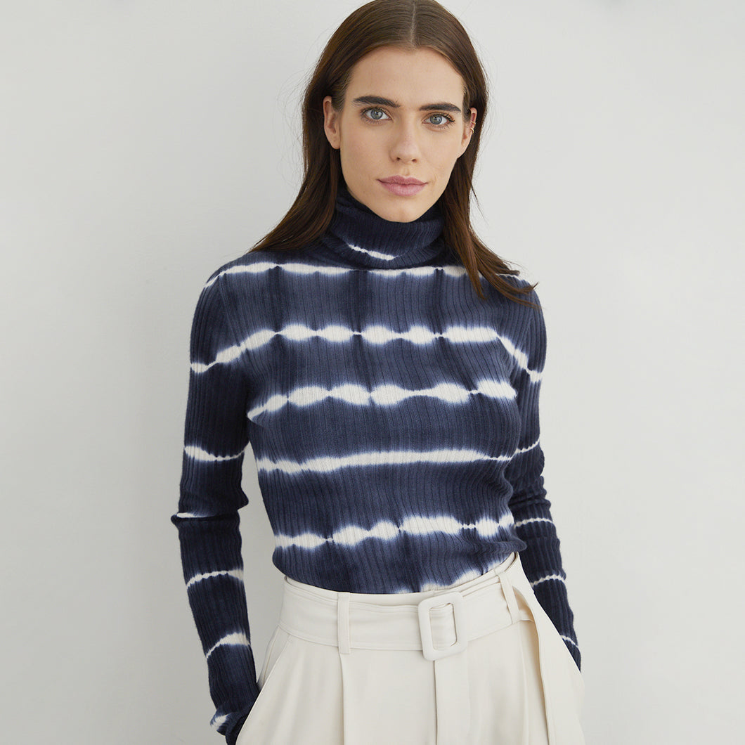 Tie Dye Ribbed Turtleneck