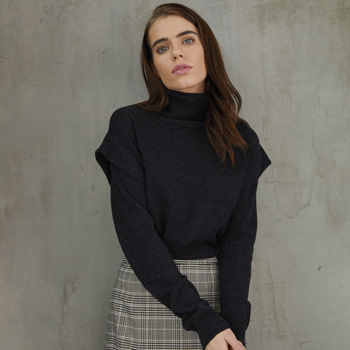 Flange Shoulder Turtleneck