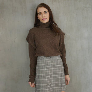 Flange Shoulder Turtleneck