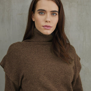 Flange Shoulder Turtleneck