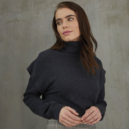 Flange Shoulder Turtleneck