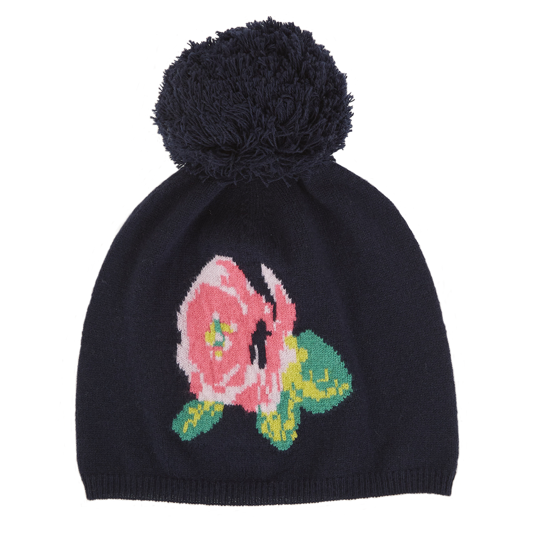 Floral Beanie in Navy Combo