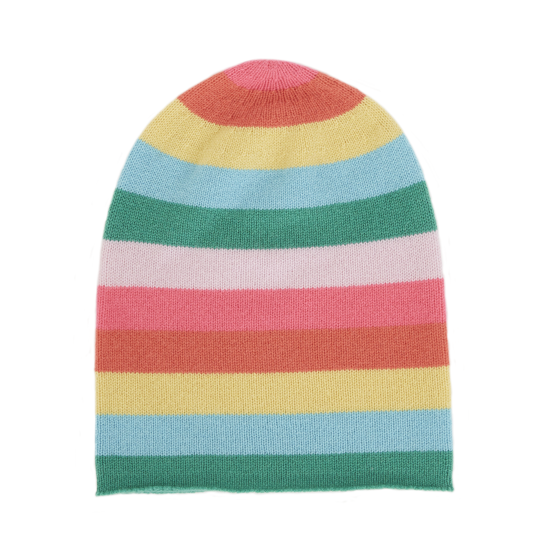 Rainbow Stripe Beanie in Bright