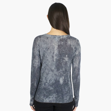 Load image into Gallery viewer, Rust Print Sheer Distressed Crew in Grey