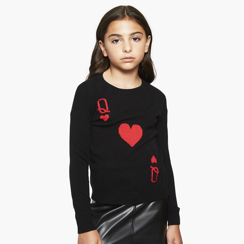 Kids Queen of Hearts Jacquard in Black