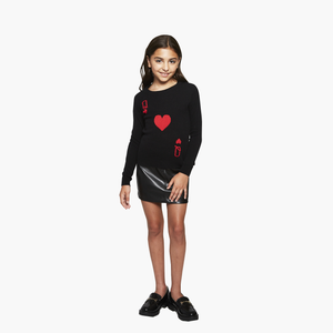 Kids Queen of Hearts Jacquard in Black