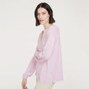 Balloon Sleeve Tunic in Beige or Pink by Autumn Cashmere. Women's Basic Spring/Summer Sweater. 100% Cashmere