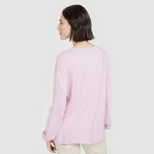 Load image into Gallery viewer, Balloon Sleeve Tunic in Beige or Pink by Autumn Cashmere. Women&#39;s Basic Spring/Summer Sweater. 100% Cashmere