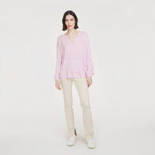 Load image into Gallery viewer, Balloon Sleeve Tunic in Beige or Pink by Autumn Cashmere. Women&#39;s Basic Spring/Summer Sweater. 100% Cashmere