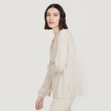 Load image into Gallery viewer, Balloon Sleeve Tunic in Beige or Pink by Autumn Cashmere. Women&#39;s Basic Spring/Summer Sweater. 100% Cashmere