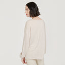 Balloon Sleeve Tunic in Beige or Pink by Autumn Cashmere. Women's Basic Spring/Summer Sweater. 100% Cashmere