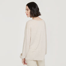 Load image into Gallery viewer, Balloon Sleeve Tunic in Beige or Pink by Autumn Cashmere. Women&#39;s Basic Spring/Summer Sweater. 100% Cashmere