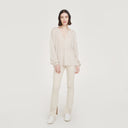 Balloon Sleeve Tunic in Beige or Pink by Autumn Cashmere. Women's Basic Spring/Summer Sweater. 100% Cashmere