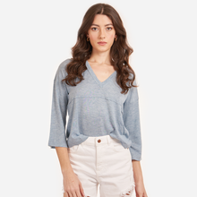 Load image into Gallery viewer, Bell Sleeve V w/ Seamed Yoke