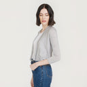 Women's Easy Crop Cardigan in Gray by Autumn Cashmere