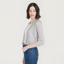 Load image into Gallery viewer, Women&#39;s Easy Crop Cardigan in Gray by Autumn Cashmere
