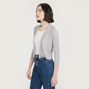 Women's Easy Crop Cardigan in Gray by Autumn Cashmere