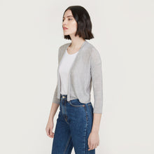 Load image into Gallery viewer, Women&#39;s Easy Crop Cardigan in Gray by Autumn Cashmere