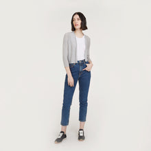 Load image into Gallery viewer, Women&#39;s Easy Crop Cardigan in Gray by Autumn Cashmere