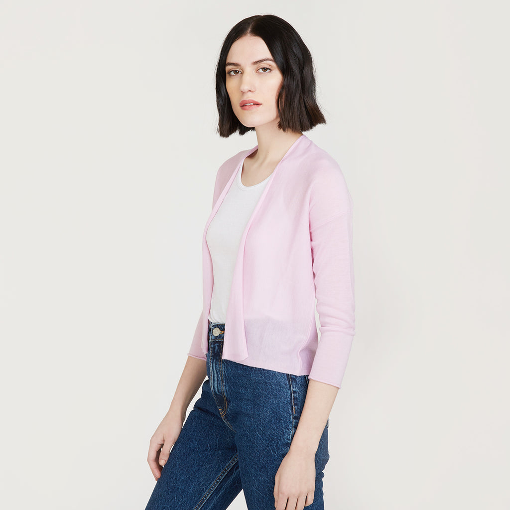 Women’s Crop Cardigan in Orchid Pink by Autumn Cashmere