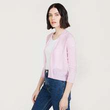 Load image into Gallery viewer, Women’s Crop Cardigan in Orchid Pink by Autumn Cashmere