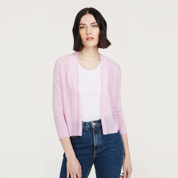 Women’s Crop Cardigan in Orchid Pink by Autumn Cashmere