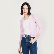 Load image into Gallery viewer, Women’s Crop Cardigan in Orchid Pink by Autumn Cashmere
