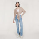 Women’s Tie Front Rib Cardigan in Fawn by Autumn Cashmere