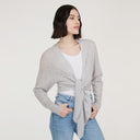 Women’s Tie Front Rib Cardigan in Fog by Autumn Cashmere