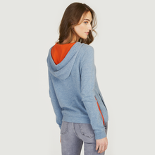 Load image into Gallery viewer, Boxy Hoodie w/ Contrast Ties in Faded Denim/Fanta