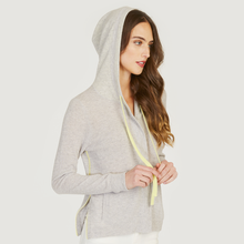 Load image into Gallery viewer, Boxy Hoodie w/ Contrast Ties in Fog/Glowstick