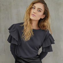 Load image into Gallery viewer, Double Ruffle Crew in Pepper
