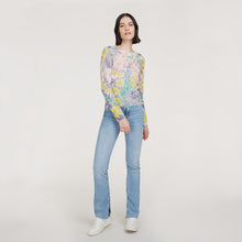 Load image into Gallery viewer, Women’s Floral Print Crewneck sweater in Pink Combo by Autumn Cashmere