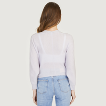 Load image into Gallery viewer, Rib Fringed Tie Front Dolman in Oxygen
