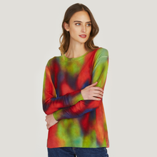 Load image into Gallery viewer, Autumn Cashmere | Women&#39;s Bright Splotch Print Crew Sweater | 100% Cotton