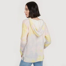 Load image into Gallery viewer, Women&#39;s Blotch Print Honeycomb Hoodie in Pastel Multi by Autumn Cashmere