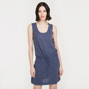 Drawstring Tank Dress by Autumn Cashmere. Women's Basic & Casual Sporty Dress in Blue