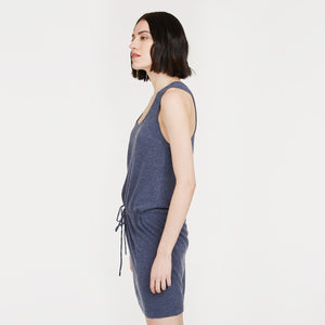 Drawstring Tank Dress by Autumn Cashmere. Women's Basic & Casual Sporty Dress in Blue