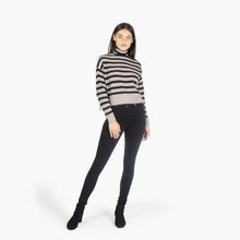 Load image into Gallery viewer, 6 Ply Cropped Striped Shaker Mock