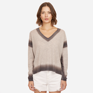 L/S V-Neck Gradient Edges