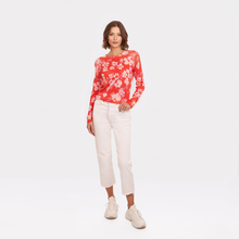 Load image into Gallery viewer, Floral Print Crew in Hibiscus