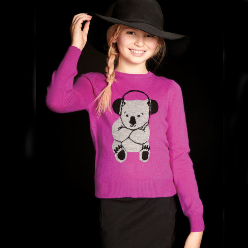 Koala Intarsia Sweater | Girls' Clothing & Apparel | Kids Koala Pullover | Autumn Cashmere