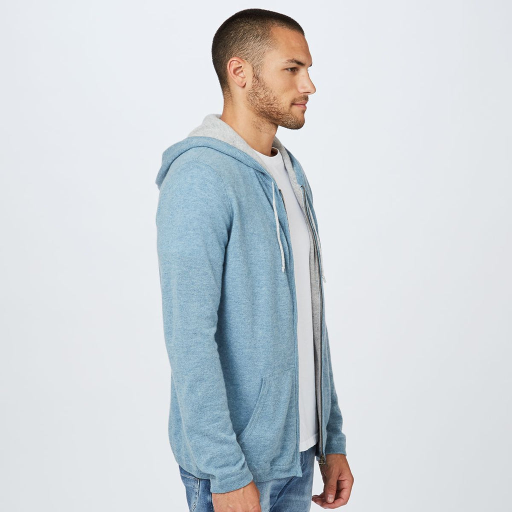 Cashmere Full Zip Up Hoodie | Men's Lightweight Jackets Pullovers Sweaters | Autumn Cashmere