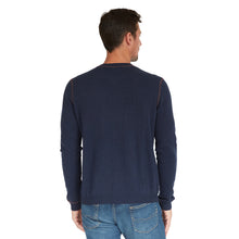 Load image into Gallery viewer, Double Coverstitch Crew in Navy/Merlot