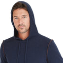 Hoodie with 2-Color Pipping in Navy/Pepper