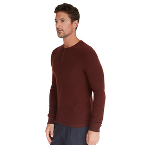 Thermal Henley with Yoke in Rust