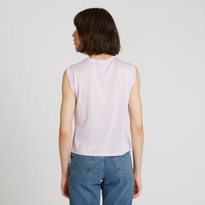 Muscle Tee with Pocket in Lilac | Autumn Cashmere
